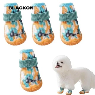 BLACKON Biến 4 Cái / bộ Giày Cho Chó, Giày Lưới Bảo Vệ Mềm Chó Con, Di Động Chống Mài Mòn Thoáng Khí Chống Trượt Cho Thú Cưng Chó