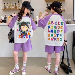 Bộ thun cotton bé gái 3 màu ld2436