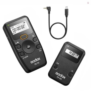 Godox TR Series 2.4G Hẹn giờ không dây Điều khiển từ xa Camera Shutter Remote (Bộ phát & Đầu thu) 6 Cài đặt hẹn giờ 32 kênh Khoảng cách điều khiển 100M với cáp màn trập TR-S2 Thay thế