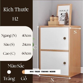 Tủ BẮC ÂU 2 NGĂN đa năng ngăn xinh xắn, tủ để sách vở, quần áo, đồ dùng, kích thước đa dạng, sức chứa lớn