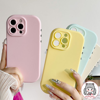Ốp Điện Thoại Silicon Màu Kẹo Cho iPhone 11 15 14 13 12 Pro Max 15 14 Plus Ống Kính Máy Ảnh Chống Sốc Trơn Mềm TPU Ốp Lưng