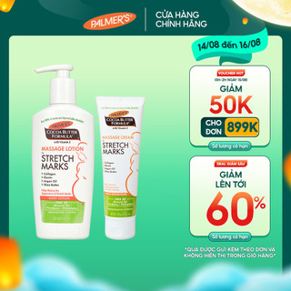 COMBO Ngăn ngừa rạn cho mẹ bầu ĐẦU và GIỮA thai kỳ Palmer's (Kem rạn 125g và Lotion rạn 250ml)