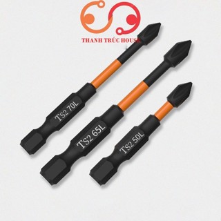  Bộ 3 mũi bắn vít từ tính chống trượt đầu BAKE PH2 thép S2 chuyên bắt vít độ đài 50 65 70mm chuôi lục giác 