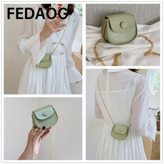 FEDAOG Đeo Chéo Vai Mini Hình Tròn Màu Trơn Phong Cách Hàn Quốc Dành Cho Nữ