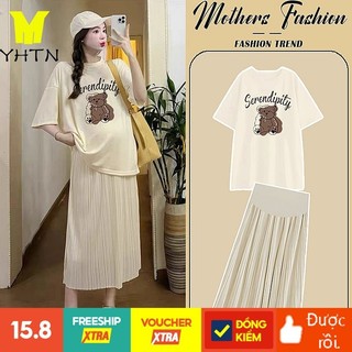YHTN đồ bộ bầu chất lượng cao sét xinh set bigsize cho sang chảnh quần áo bà thời trang mùa hè đi chơi công sở tiệc set đồ bầu sang chảnh