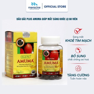 Dầu gấc viên uống Plus Amuma bổ sung dưỡng chất cho mắt giúp mắt sáng khỏe lọ 60 viên