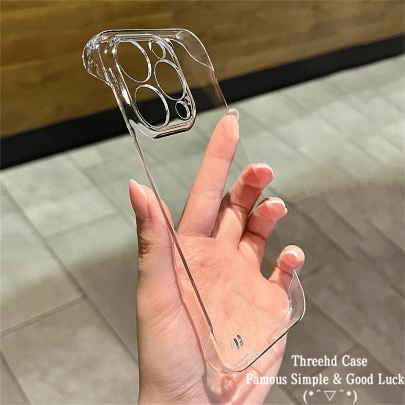 Ốp Lưng Cứng Không Khung Trong Suốt Siêu Mỏng Mới Cho IPhone 16 11 15 14 13 12 Pro Max Cao Cấp Đơn Giản HD Nửa Gói Ốp lưng Di Động Chống Sốc