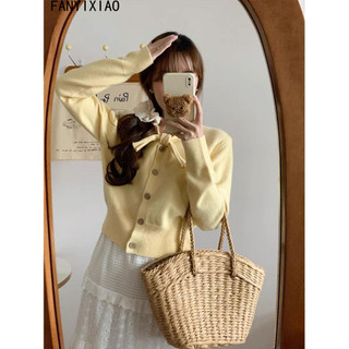 FANYIXIAO áo len cardigan áo khoác cardigan Cổ điển Đơn giản Popular Stylish WMJ2480KIV 35Z240830