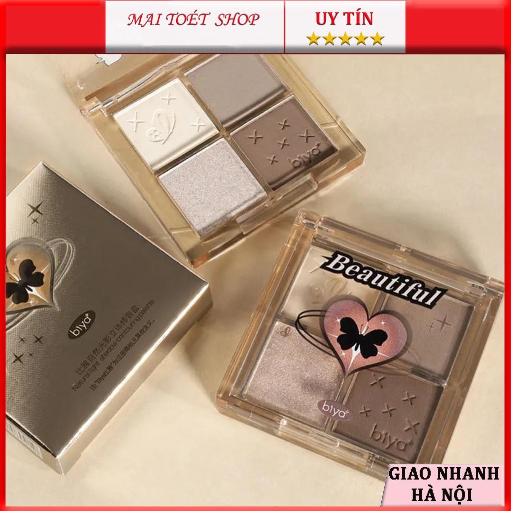 Bảng Phấn Nền Biya Tạo Khối Trang Điểm 2 Màu Lì Tự Nhiên Dễ Sử Dụng Lâu Trôi Chống Nước