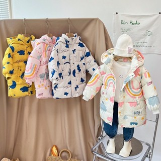 [Mẹ ShuBim] -AK02-Áo phao dáng dài phong cách dễ thương, áo khoác mùa đông cho bé trai bé gái - Shubim kids