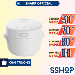 Nồi cơm điện Sharp 1.1L 790W Chính hãng [Hẹn giờ, mâm nhiệt 3D, 10 chức năng nấu] KS-COM110DV-WH - SSHOP MALL