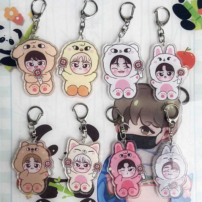StrayKids ngoại vi móc khóa Lee Min-ho Hwang Hyun-jin acrylic học mặt dây chuyền mặt dây chuyền hỗ t
