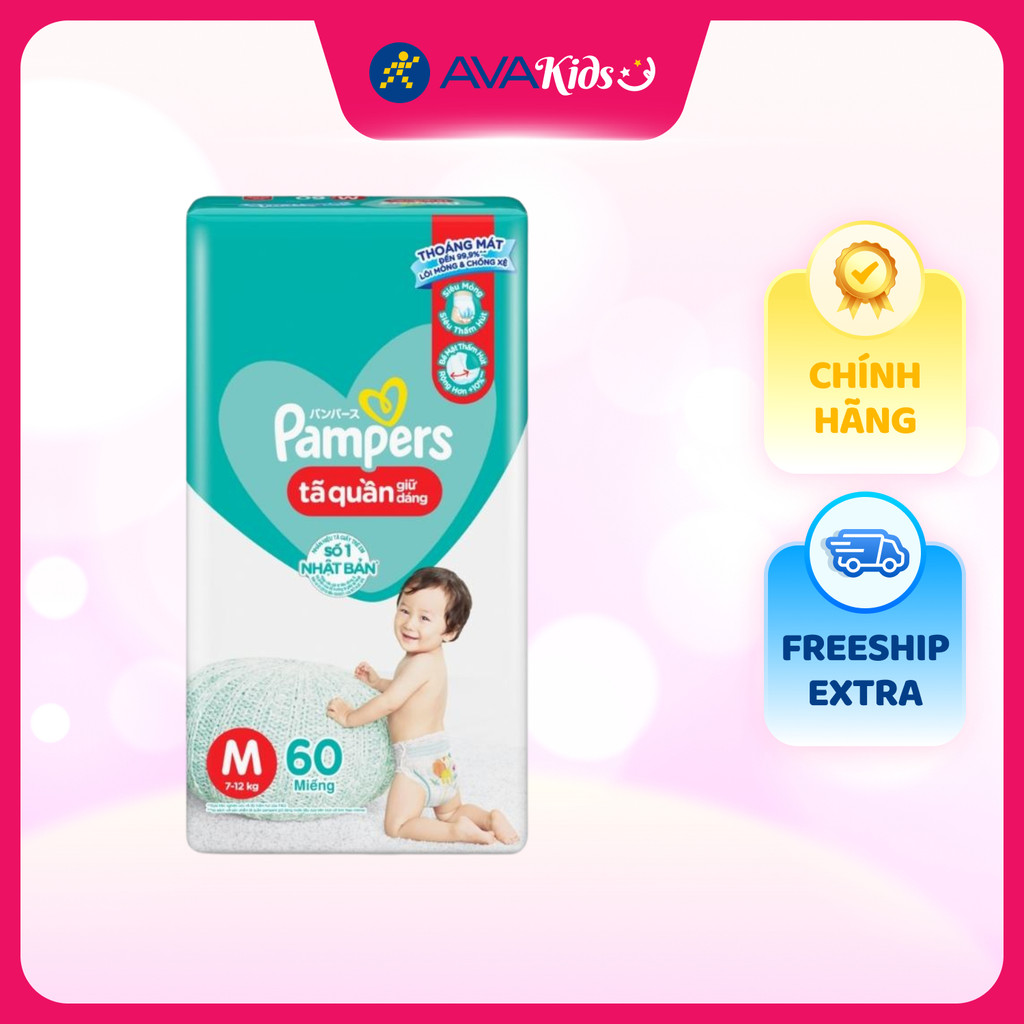 Tã quần Pampers Jumbo size M 60 miếng (7 - 12 kg)