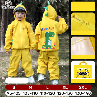[Enlee] Bộ áo mưa trẻ em Toàn thân Phim hoạt hình chống nước cho bé trai và bé gái Mẫu giáo Trường tiểu học Áo mưa phong cách chia đôi