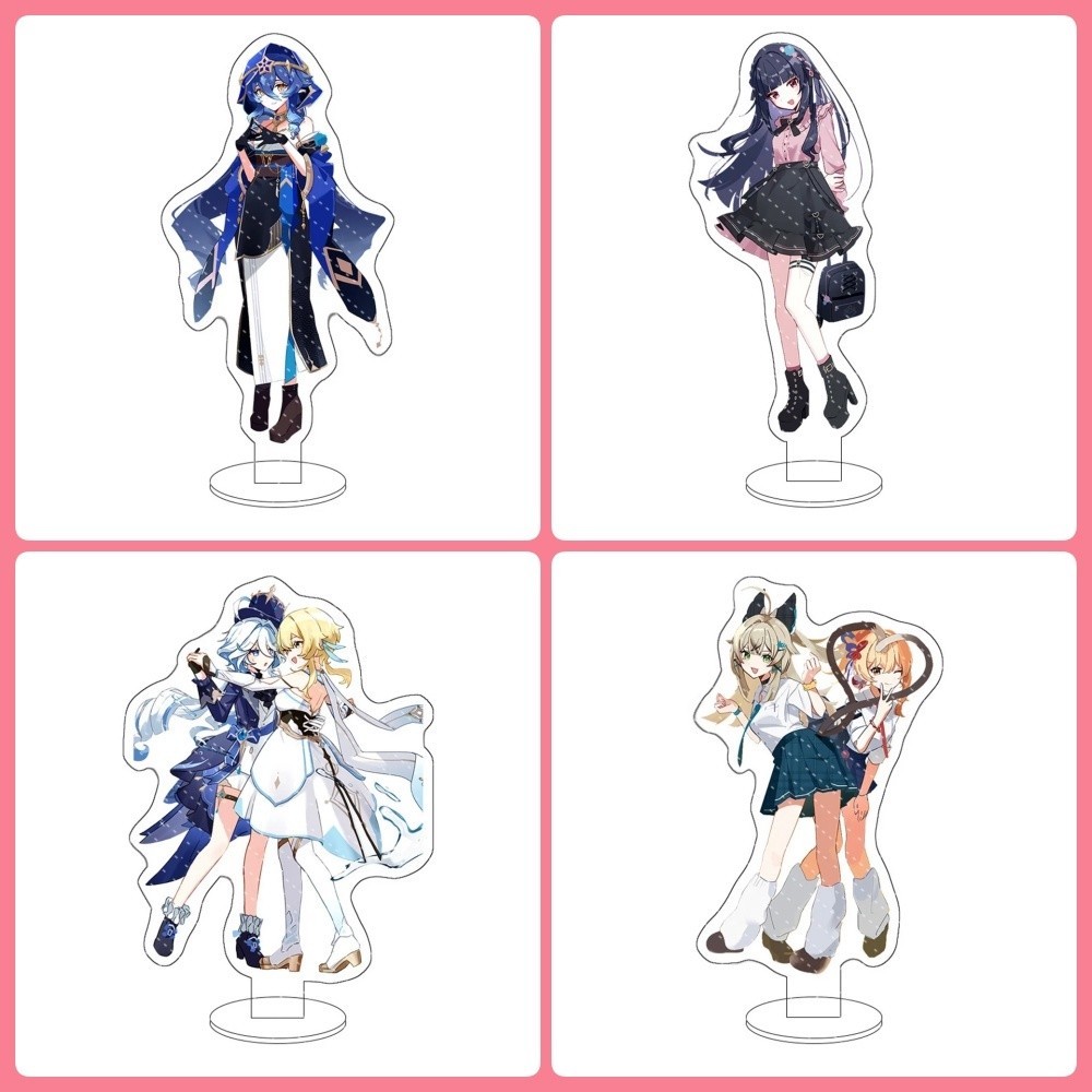Mô hình Standee Genshin Impact Ayaka Keqing Shenhe Shogun Furina Phụ kiện trang trí để bàn góc học t