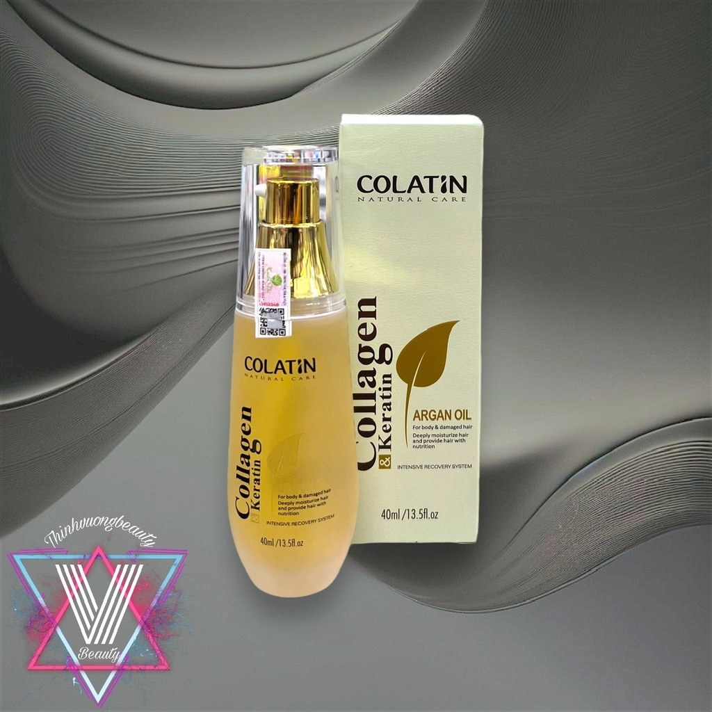 Tinh Dầu Dưỡng Tóc Colatin Collagen Keratin Argan Oil 40Ml
