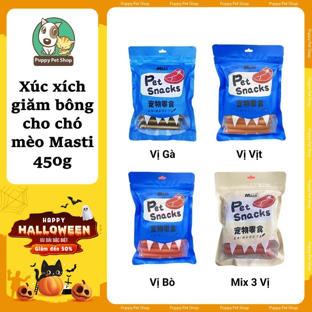 Xúc Xích Giăm Bông cho Chó Mèo Masti BỊCH 30 CÁI