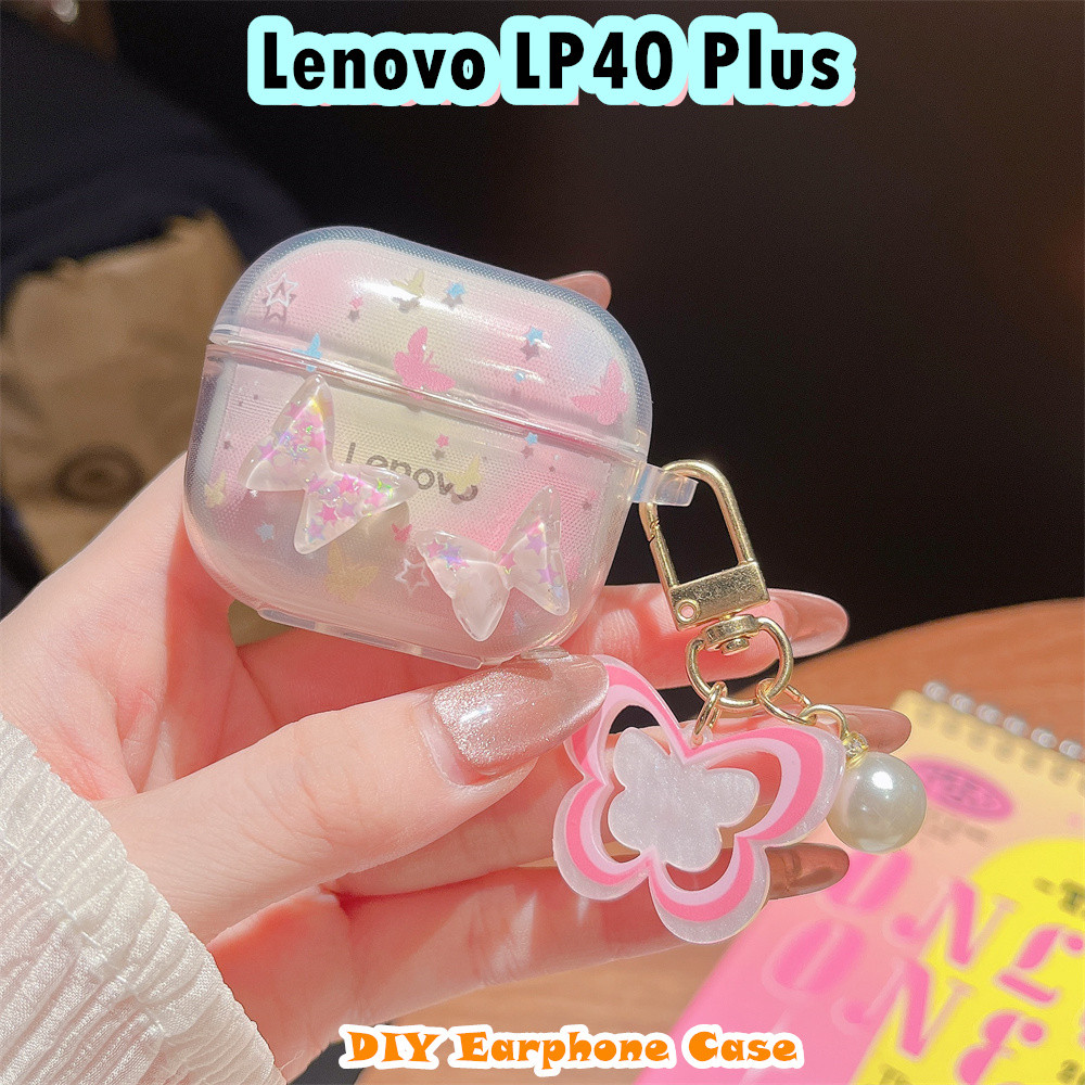 [Cung cấp trực tiếp] Dành cho vỏ Lenovo LP40 Plus Vỏ silicon mềm DIY Phim hoạt hình sáng tạo Vỏ tai 