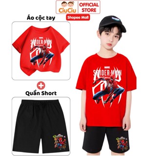 Bộ quần áo cho bé trai Siêu Nhân người nhện Spiderman CIUCIU BABY set thun cotton thoáng mát mềm mịn