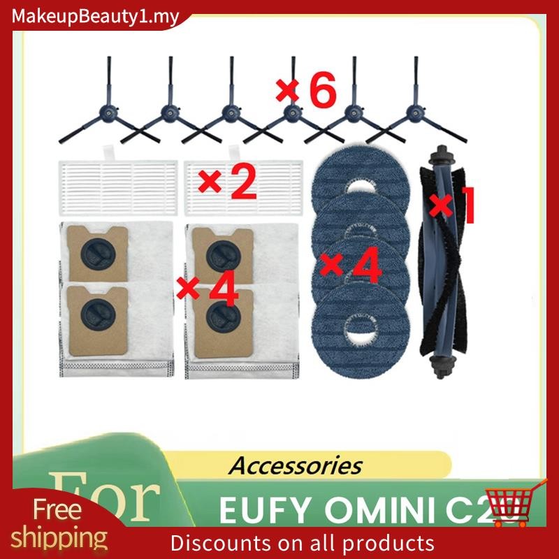 15 Chiếc Cho Eufy Omni C20 Quét Robot Phụ Kiện Bộ Phận Làm Sạch Thay Thế Chính Bên Bàn Chải Cây Lau 