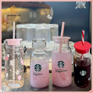 Starbucks Cup Ins Phong Cách Tinh Tế Mềm Hoa Anh Đào Series Giáng Sinh Lắc Cốc Kết Hợp Cốc Thủy Tinh Văn Phòng Uống Cà Phê Trang Trí Máy Tính Để Bàn