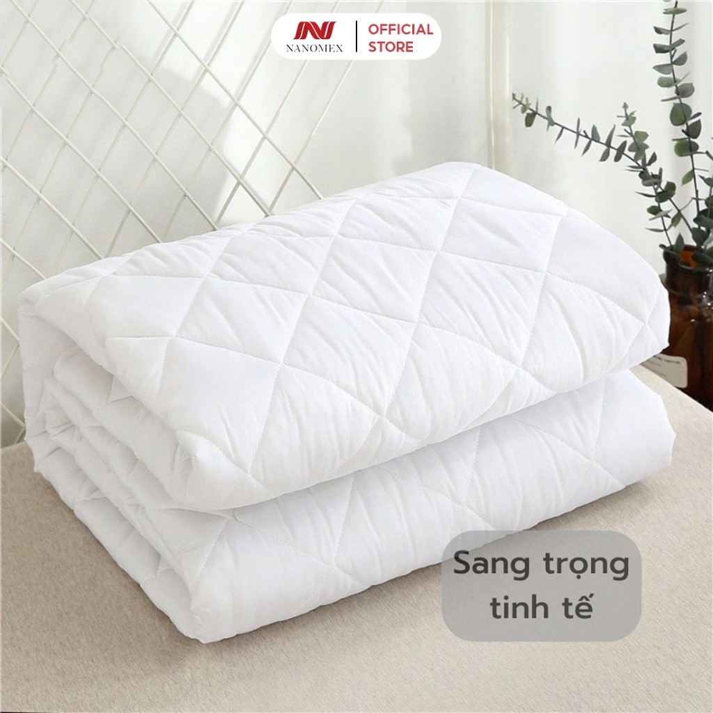 [TẶNG KHĂN]Tấm Bảo Vệ Nệm Chống Thấm Nanomex 3 Lớp Trần Bông, Không Nóng Bí Dành Cho Đệm 5-30cm