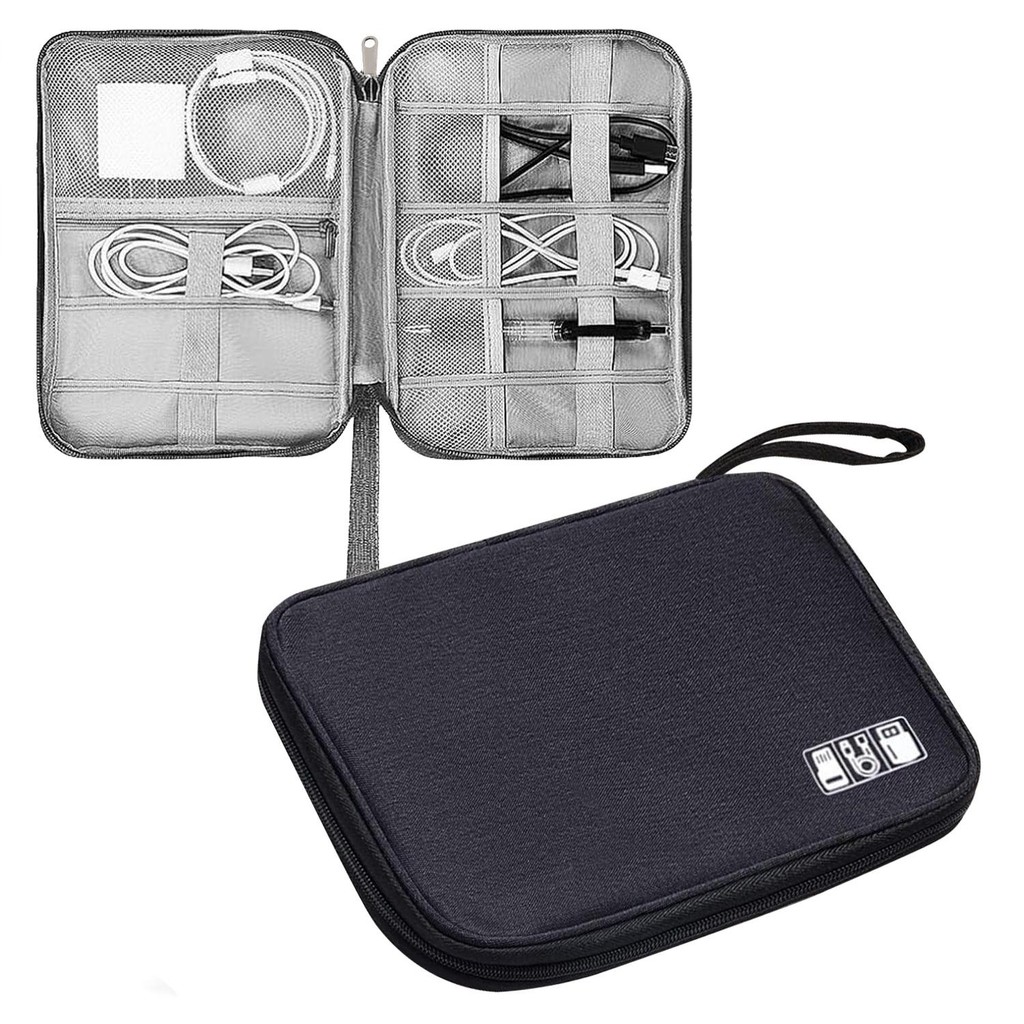 Travel Data Cable Storage Bag Large Capacity Organizer Bag Travel Earphone Case Hard Drive Case USB 