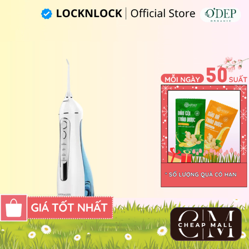 Máy tăm nước không dây LocknLock 4 chế độ  Cordless Oral Irrigator 200ml Màu xanh Chính hãng  ENR156