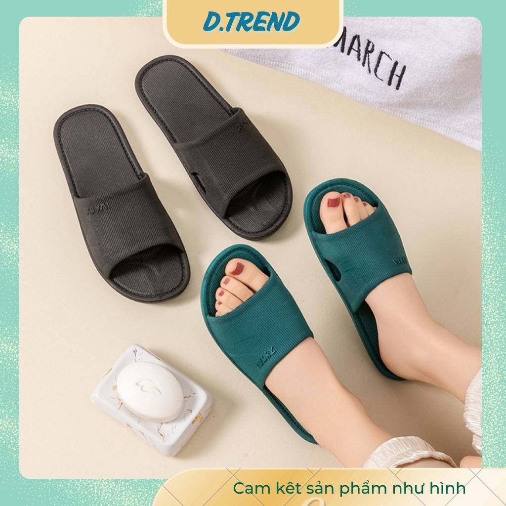 Dép nữ chữ nhật cao su đúc êm chân, đi trong nhà, khách sạn, văn phòng, nhà tắm chống trơn trượt