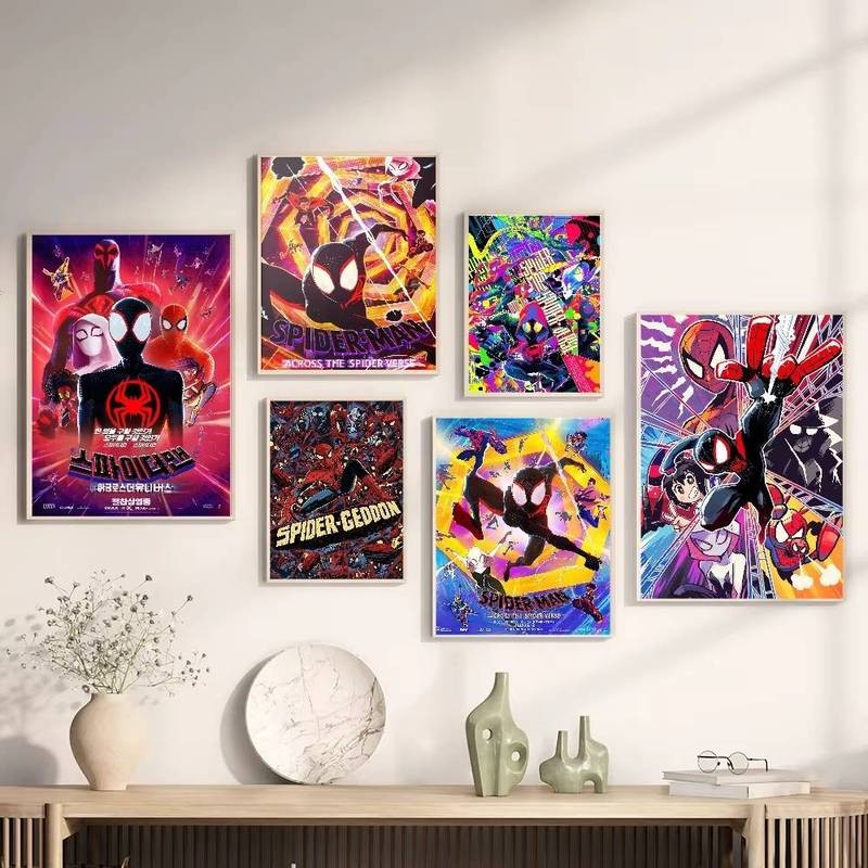 Người Nhện Miles Morales Người Nhện anime poster Phòng Khách Thanh Treo Tường Nghệ Thuật Phòng Trang Trí Tường Tranh