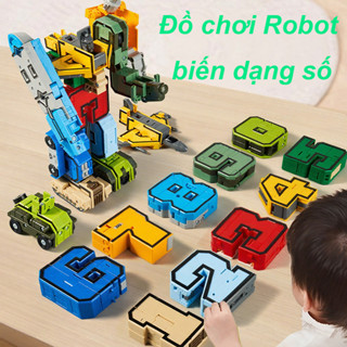 Combo số biến hình, Trọn Bộ 10 Số Biến Hình Robot,Ghép hình robot số, Đồ chơi Robot biến dạng số
