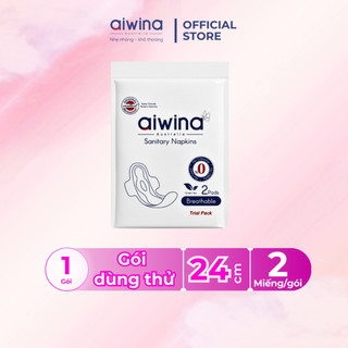  Băng vệ sinh Aiwina Gói dùng thử 2 Miếng Siêu Mỏng cánh Ban Ngày 24cm