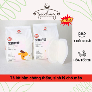 Tã lót bỉm vệ sinh chống thấm cho chó mèo túi 30 miếng , tã lót cho chó mèo đực cái thấm hút tốt