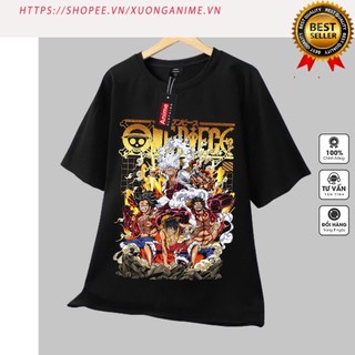Áo thun One Piece Luffy all gear Luffy-37 phông đen cotton 3D trame