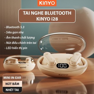Tai Nghe Nhét Tai Bluetooth KINYO i28, TWS, Tích Hợp Micro Đàm Thoại, Cho Văn Phòng, Nghe Nhạc