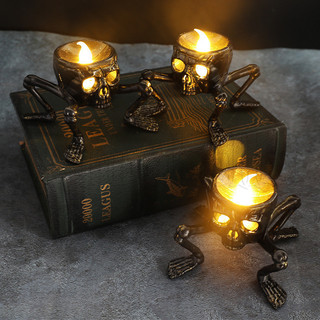 1 / 3 Đèn LED Nhện Halloween - Kinh dị Phát sáng Bloodly Eyeball Skull Candle Lamp - Đèn nến bí ngô điện tử không cháy - Home Bar Ngôi nhà ma ám Trang trí bầu không khí Suppl