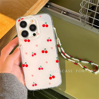 Iphone Hồng Tình Yêu Anh Đào Thời Trang Cao Cấp Với Vòng Tay Ngọc Trai Trong Suốt Thiết Kế Mới Chống Rơi Chống Sốc Dành Cho 7 7plus 8 8plus Xs Xr 11 12 13 14 15 Pro Plus Promax
