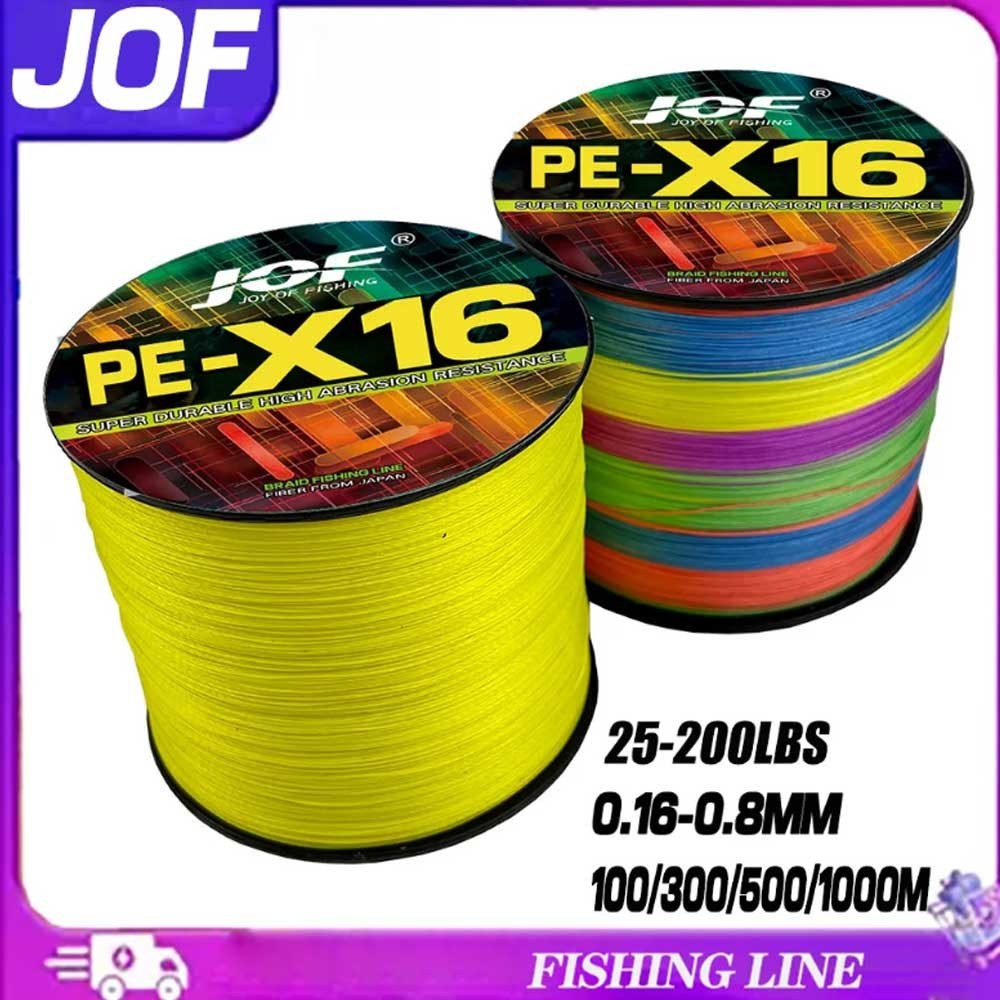 JOF Dây Câu Bện Mạnh 16x 100M-1000m Pe Siêu Đại Dương Thuyền Câu Cá Dây Bện 20LB-200LB Dây Lãnh Đạo 