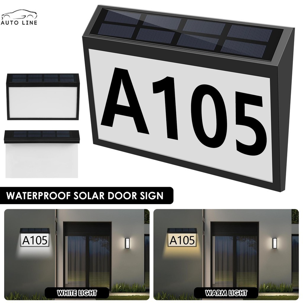 Biển báo địa chỉ năng lượng mặt trời IP65 / IP68 Đèn báo số nhà có đèn năng lượng mặt trời chống nướ