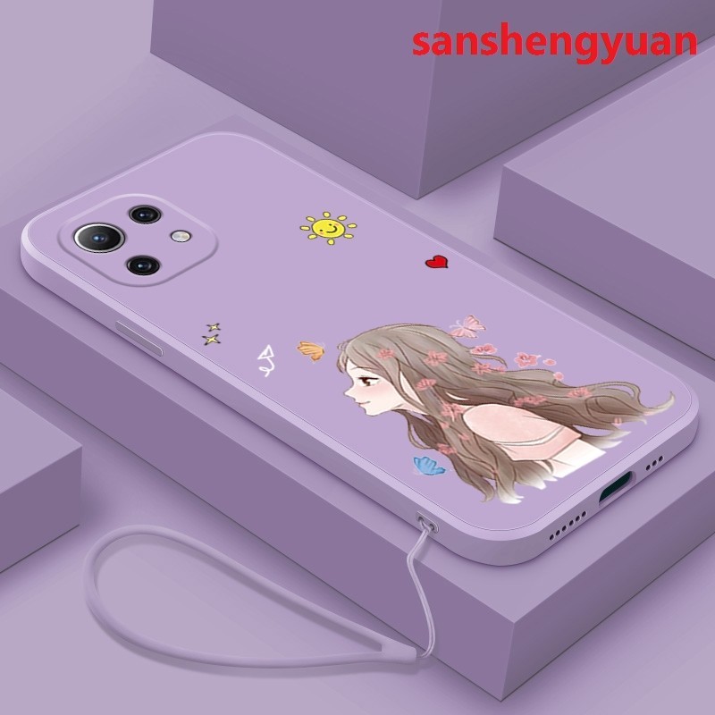 ốp lưng Ốp lưng điện thoại Xiaomi 11 Lite 5g NE Xiaomi 11t Xiaomi Mi 11 Lite Xiaomi 11t Pro Ốp lưng silicon lỏng mềm giảm xóc giảm xóc cô gái xinh đẹp yttznh01