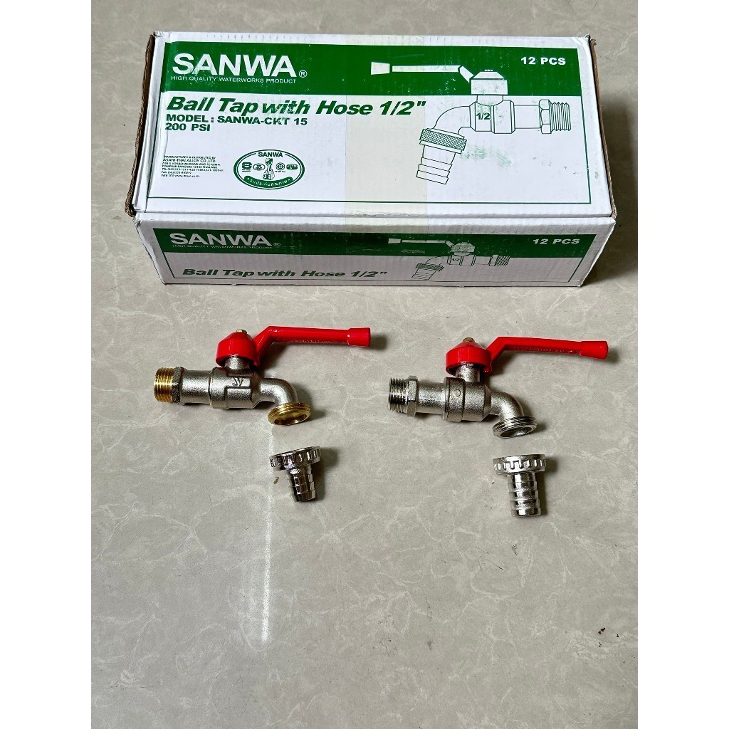 Vòi hồ xả nước Sanwa - Vòi bằng Đồng Ren 21/Ren 27