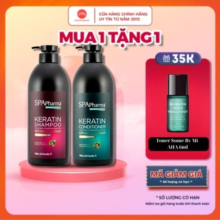 Set dầu gội xả siêu phục hồi tóc Spa Pharma Keratin chuẩn salon 1000ml x2 chính hãng cao cấp