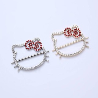 Khóa thắt lưng vòng kim loại cao cấp Nhật Bản, khóa khăn lụa, khóa viền kim cương hello Kitty thời trang