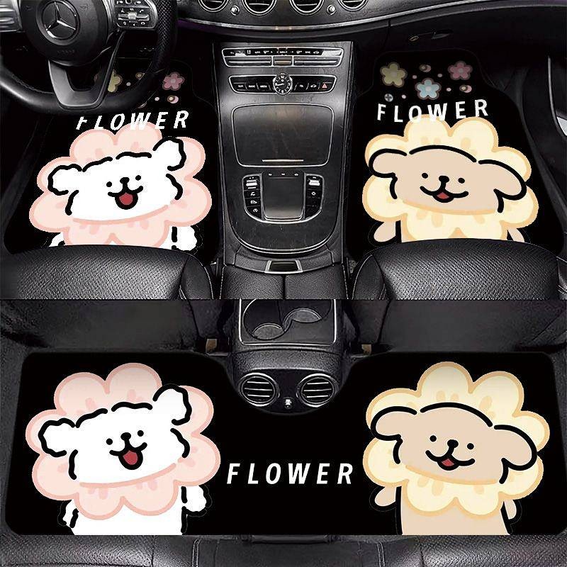 Line Puppy Crystal Velvet Mat Car Floor Mat Carpet Mat Didi Floor Mat Car Protective Pad Universal F