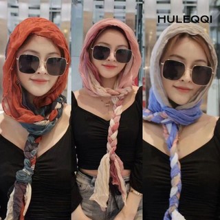 HULEQQI Mũ Baotou Hồi Giáo Vải Lanh Cotton Hijab Khăn Che Nắng Turban