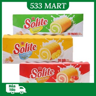 Bánh bông lan cuộn kem Solite hộp 20 cái 360g