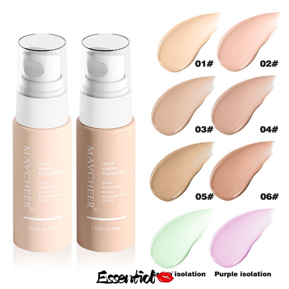 MAYCHEER Brightening BB Cream 35ML Kem che khuyết điểm nhanh chống thấm nước lâu trôi Kem nền dạng lỏng + Trang điểm đế cách ly màu tím màu tím