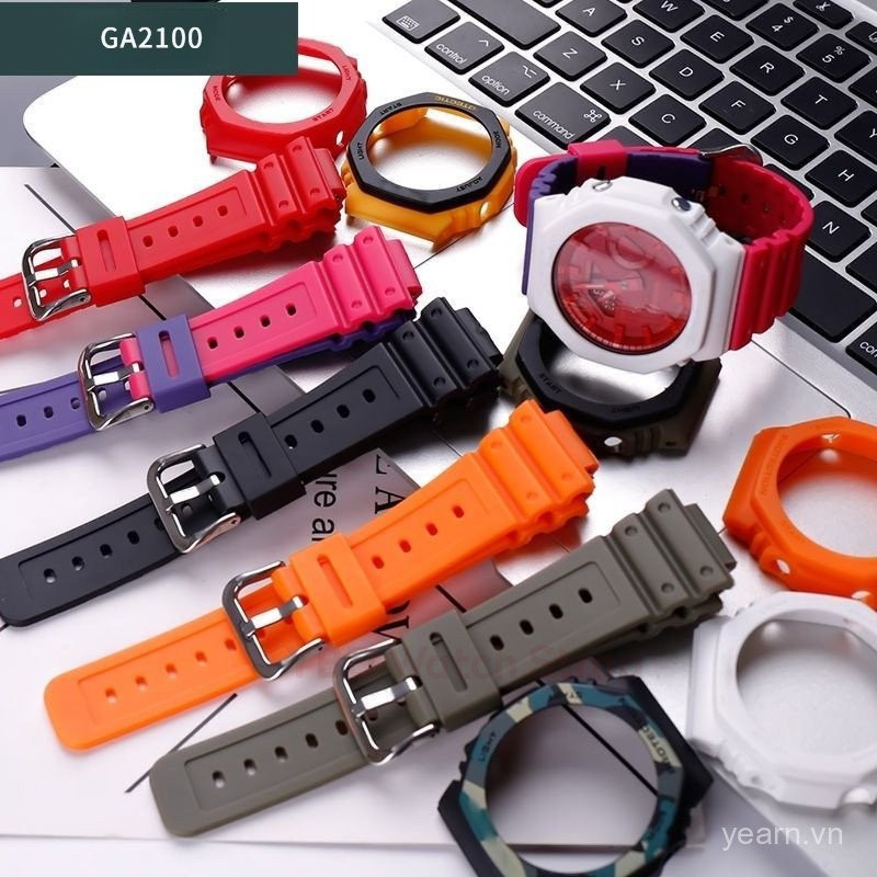 Combo dây đeo đồng hồ bằng nhựa GA2100 GA2110 GAB2100 GAB2100 | Phụ tùng Mod 8 bánh Farmhouse Oak | 