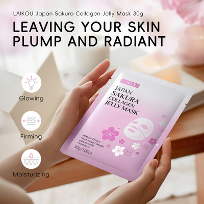 Mặt nạ thạch Collagen LAIKOU Sakura Tăng cường rạng rỡ Hydrat hóa chuyên sâu Chống lão hóa Làm sáng da