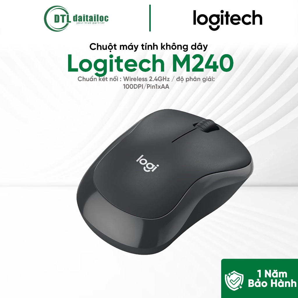 Chuột không dây Bluetooth Logitech M240 Silent | Chính Hãng | Bảo Hành 1 Năm